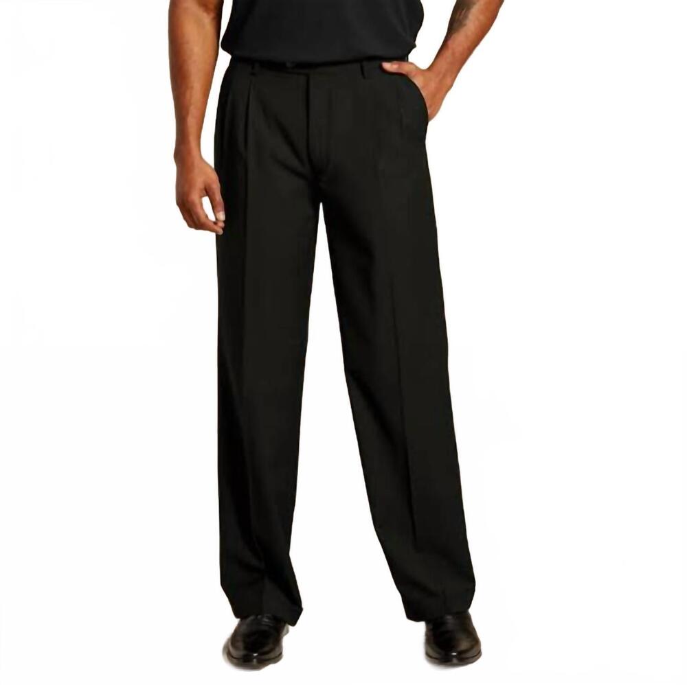 NEW INSERCH men's two pleat wide leg pants in black